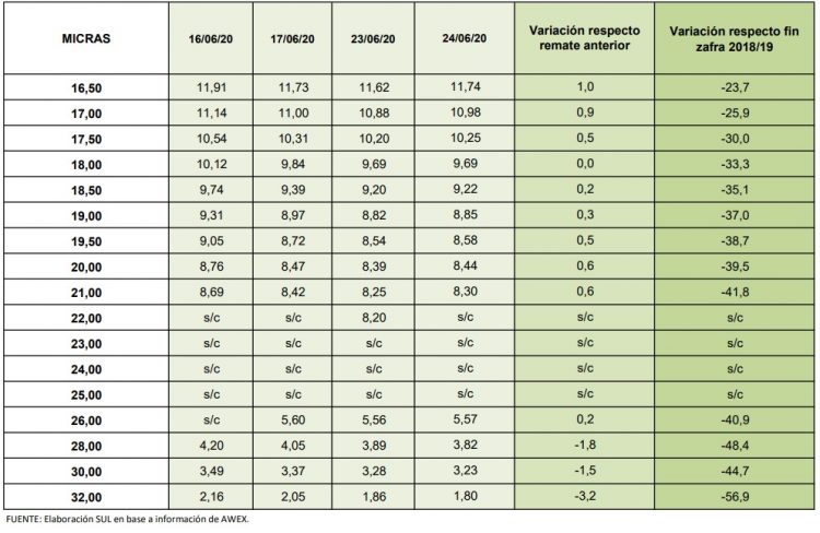 La zafra de lanas 2019/2020 terminó con precios deprimidos