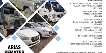 Importante remate de vehículos pertenecientes a diversos Ministerios