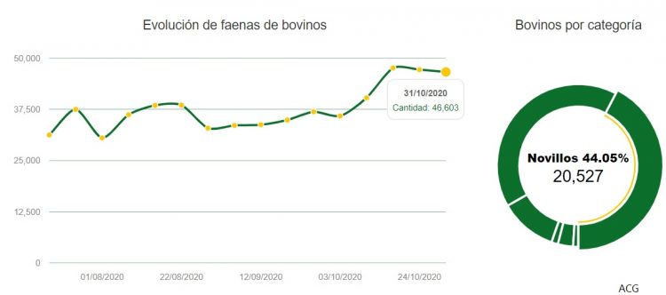 La semana pasada se faenaron 46.603 vacunos y 42.373 ovinos