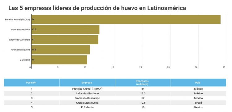 Las principales empresas productoras de pollo y huevos en el mundo y la región