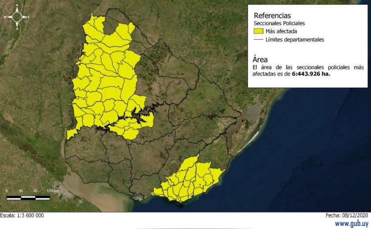 Se declaró emergencia agropecuaria en 10 departamentos
