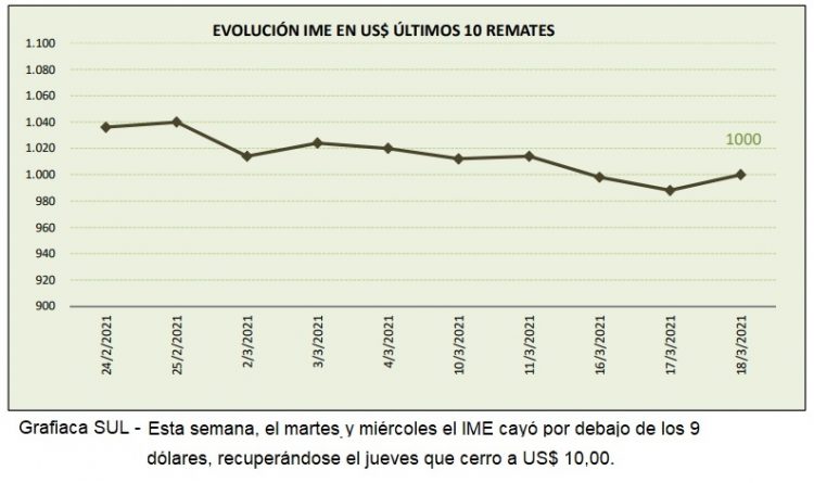 El precio de la lana cayó hasta los US$ 10,00