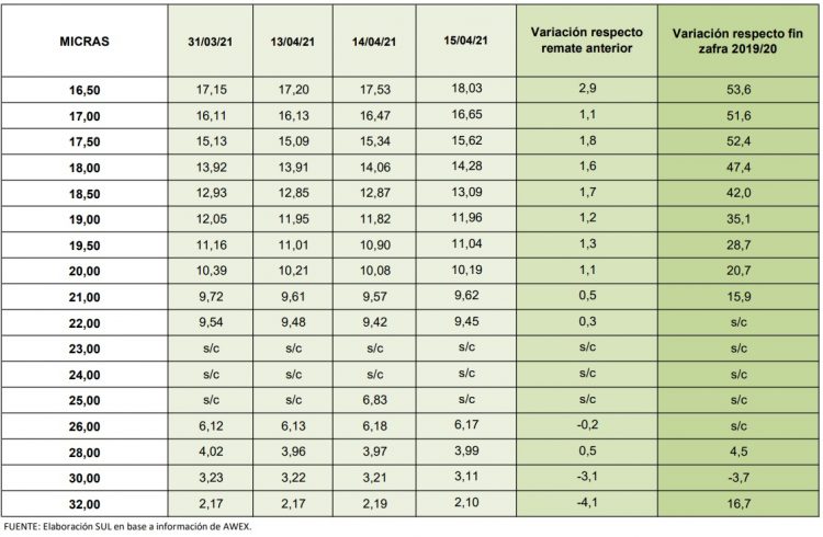 Volvió el mercado de lanas con una leve suba de 0,7%