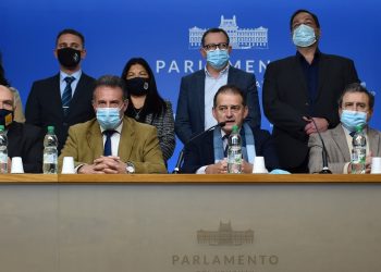 Previo a la interpelación, senadores y diputados de Cabildo Abierto respaldaron al ministro Salinas