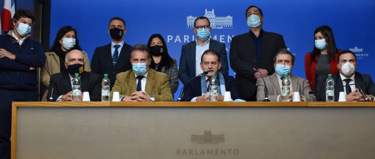 Previo a la interpelación, senadores y diputados de Cabildo Abierto respaldaron al ministro Salinas