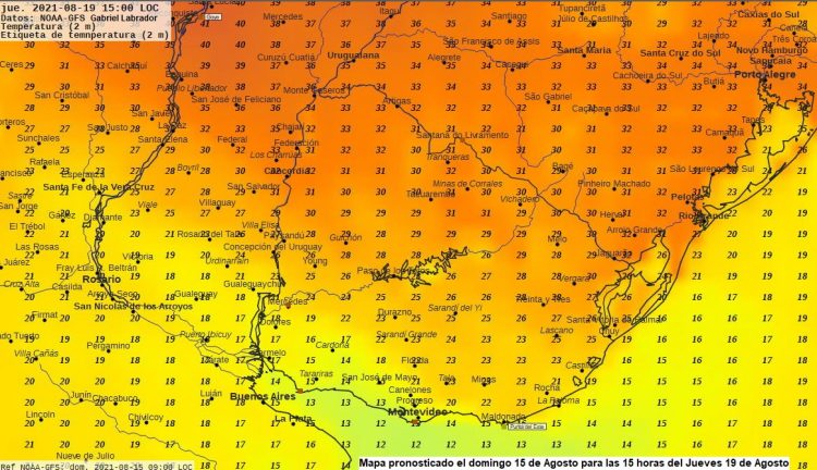Pronunciado gradiente térmico se espera esta semana entre el Norte y Sur de Uruguay