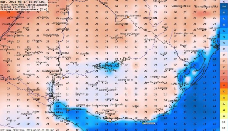 Pronunciado gradiente térmico se espera esta semana entre el Norte y Sur de Uruguay