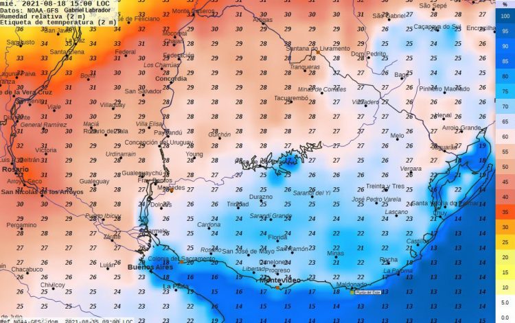 Pronunciado gradiente térmico se espera esta semana entre el Norte y Sur de Uruguay