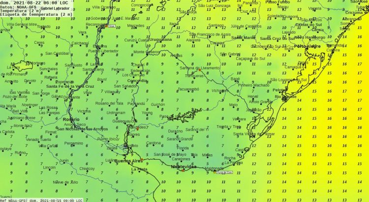 Pronunciado gradiente térmico se espera esta semana entre el Norte y Sur de Uruguay