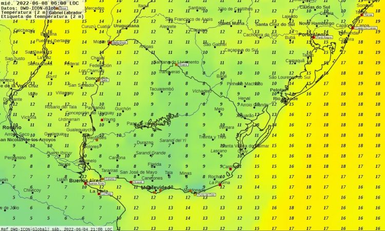 Semana fría, húmeda y nubosa con algunas precipitaciones