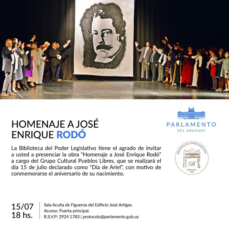 En el Palacio Legislativo se celebra hoy el Día de Ariel en homenaje a José Enrique Rodó
