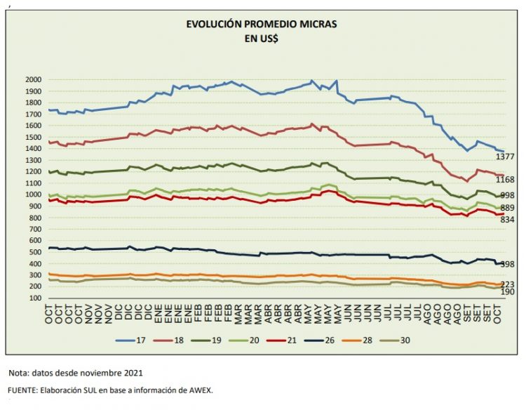 El precio promedio de la lana se consolida debajo de los nueve dólares