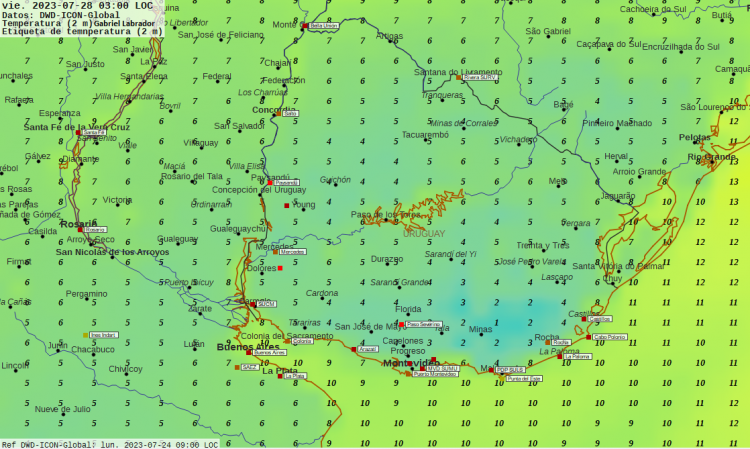 Precipitaciones dispersas hasta el miércoles, muy frío con heladas hasta el viernes