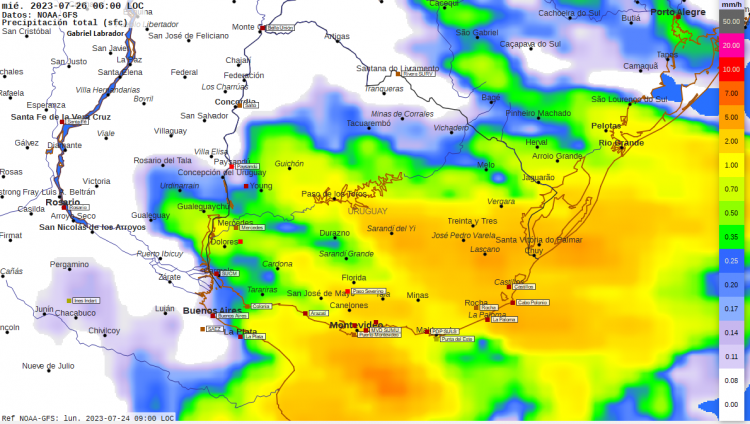 Precipitaciones dispersas hasta el miércoles, muy frío con heladas hasta el viernes