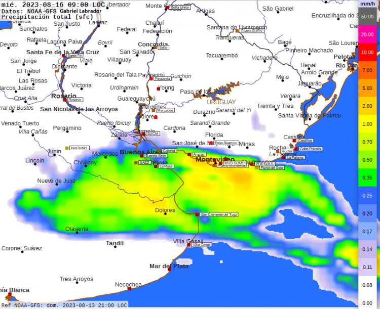 Se esperan precipitaciones significativas entre miércoles y jueves