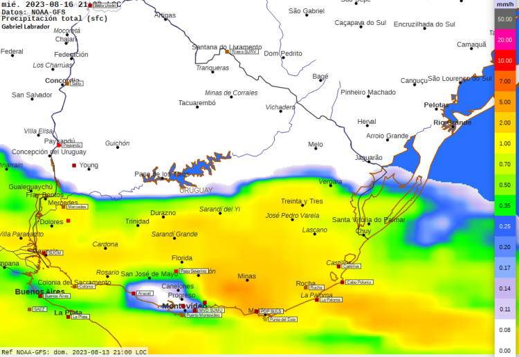 Se esperan precipitaciones significativas entre miércoles y jueves