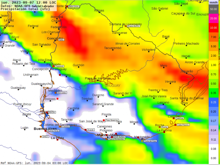 El jueves se reiteran eventos de tormentas y precipitaciones