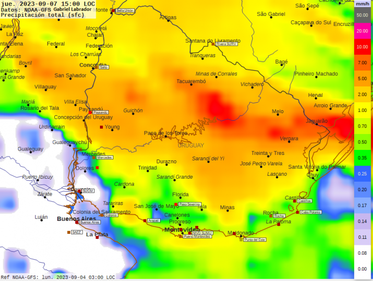 El jueves se reiteran eventos de tormentas y precipitaciones
