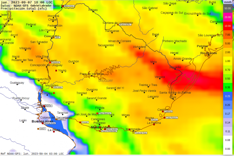 El jueves se reiteran eventos de tormentas y precipitaciones