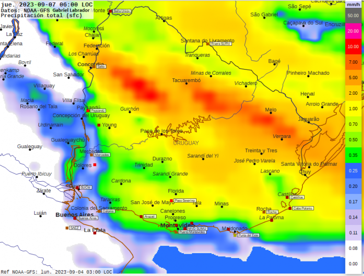 El jueves se reiteran eventos de tormentas y precipitaciones