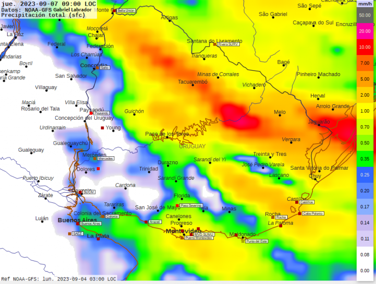 El jueves se reiteran eventos de tormentas y precipitaciones