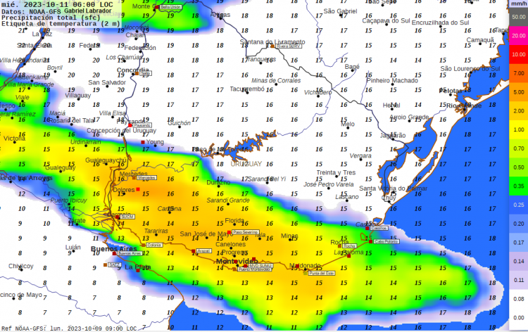 Tormentas y lluvias el miércoles; heladas jueves y viernes
