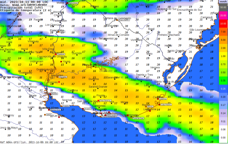 Tormentas y lluvias el miércoles; heladas jueves y viernes