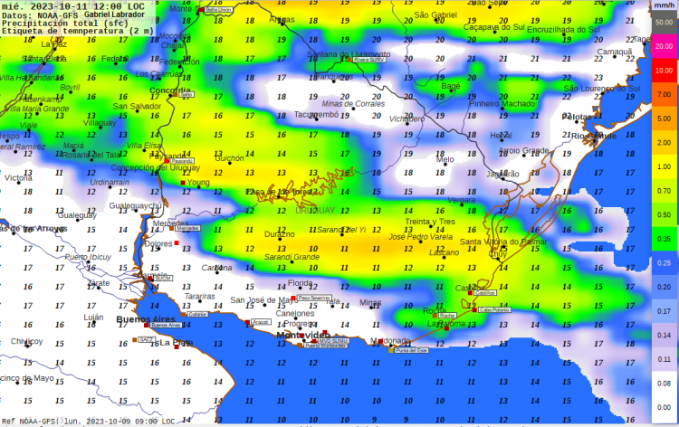 Tormentas y lluvias el miércoles; heladas jueves y viernes