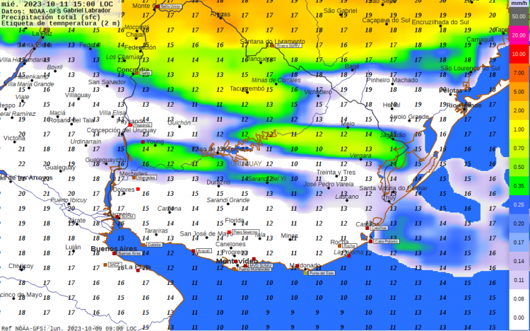 Tormentas y lluvias el miércoles; heladas jueves y viernes