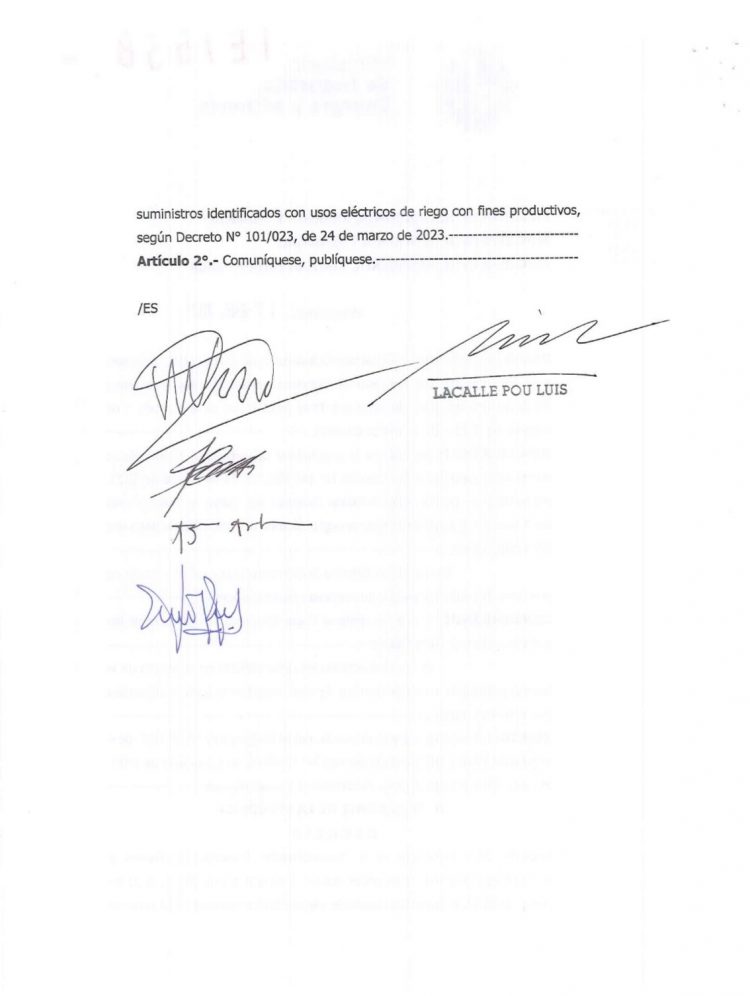 Se amplió el período de descuento de energía eléctrica para riego productivo