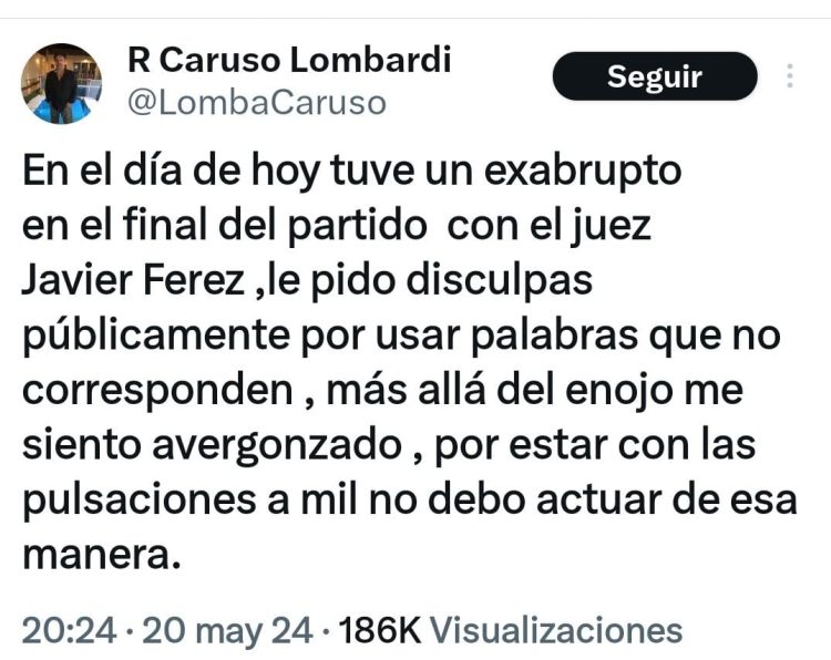Ricardo Caruso Lombardi pierde, se queja, acusa e insulta. Su tiempo en Uruguay ya es cosa del pasado, como sus insultos racistas