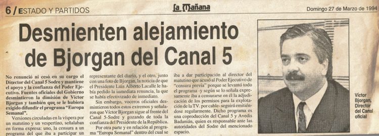 Derecho a réplica solicitado por Víctor Björgan