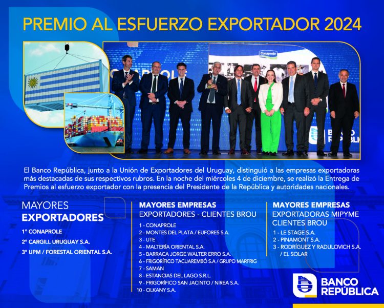 El presidente del BROU dijo que “Uruguay es un país con vocación y obligación de exportar”