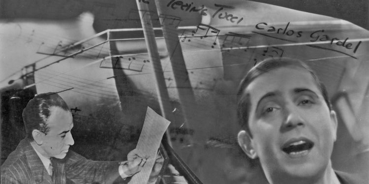 Gardel ensaya con sus guitarristas